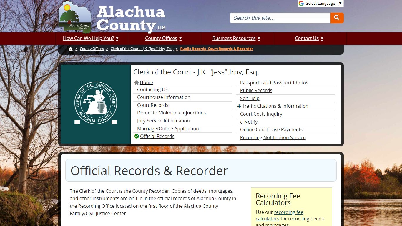 Official Records & Recorder - Alachua County, Florida
