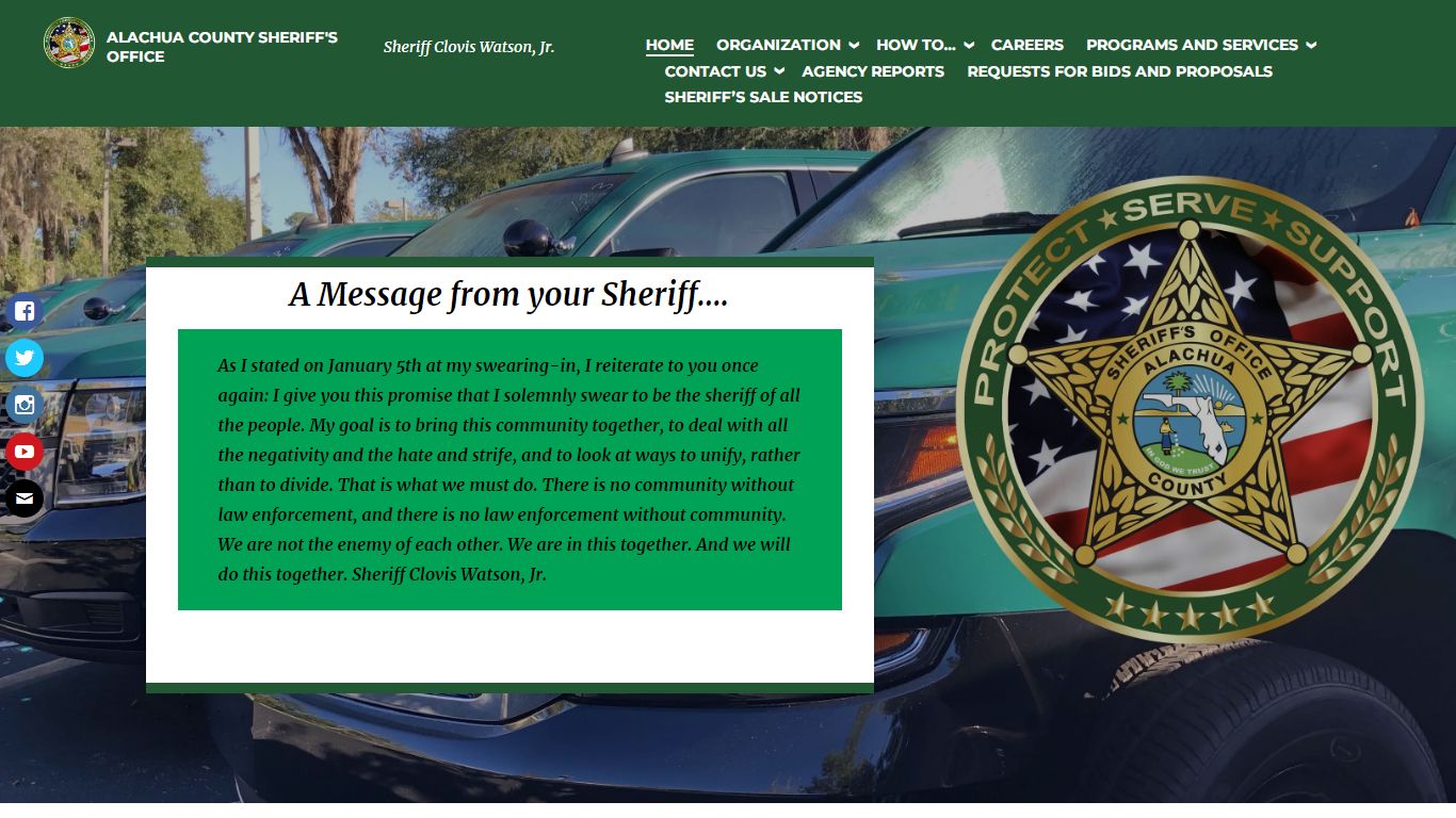 ALACHUA COUNTY SHERIFF'S OFFICE – Sheriff Clovis Watson, Jr.